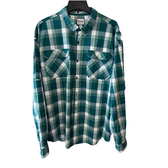 Heybo Other - Heybo Outdoors Button Down Shirt Long Sleeve Vented Green‎ Plaid  Mens XXL